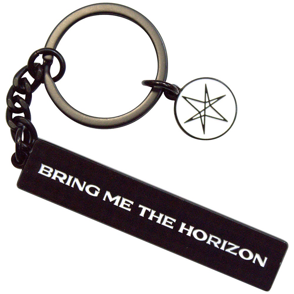 Bring Me The Horizon - Text Logo 6-Point Star Charm Keychain - Black